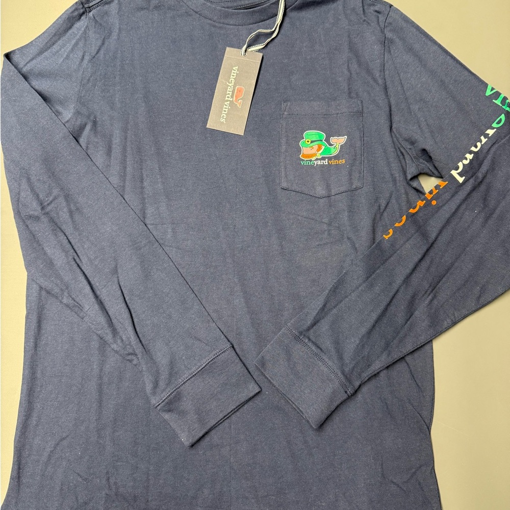 Vineyard Vines Boy’s St. Patrick’s Day Navy Long Sleeve Tee
